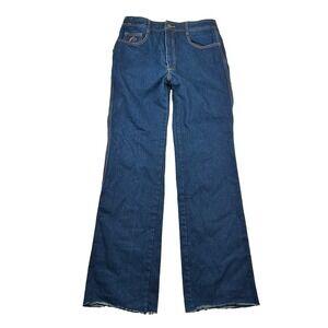Vintage Jordache Jeans Womens 36L Bootcut High Rise Dark 70s 80s Raw Hong Kong